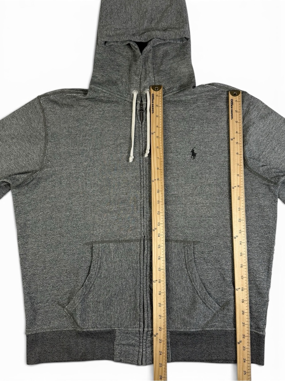 Polo Ralph Lauren 100% Cotton Full Zip Hoodie Heather Gray Men’s L - Picture 4 of 12